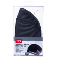 Шапочка для плавания Long Hair Silicone Comfort Swim Cap, LSCCAPLH/001, черный
